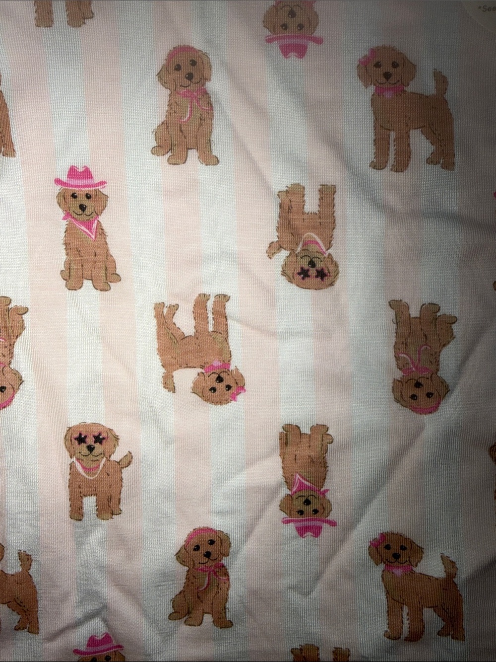 Milkberry Pink Puppy Print Cabana Stripe Bamboo Kids Pajama Set 2T 3T 4T 5T - Picture 4 of 6